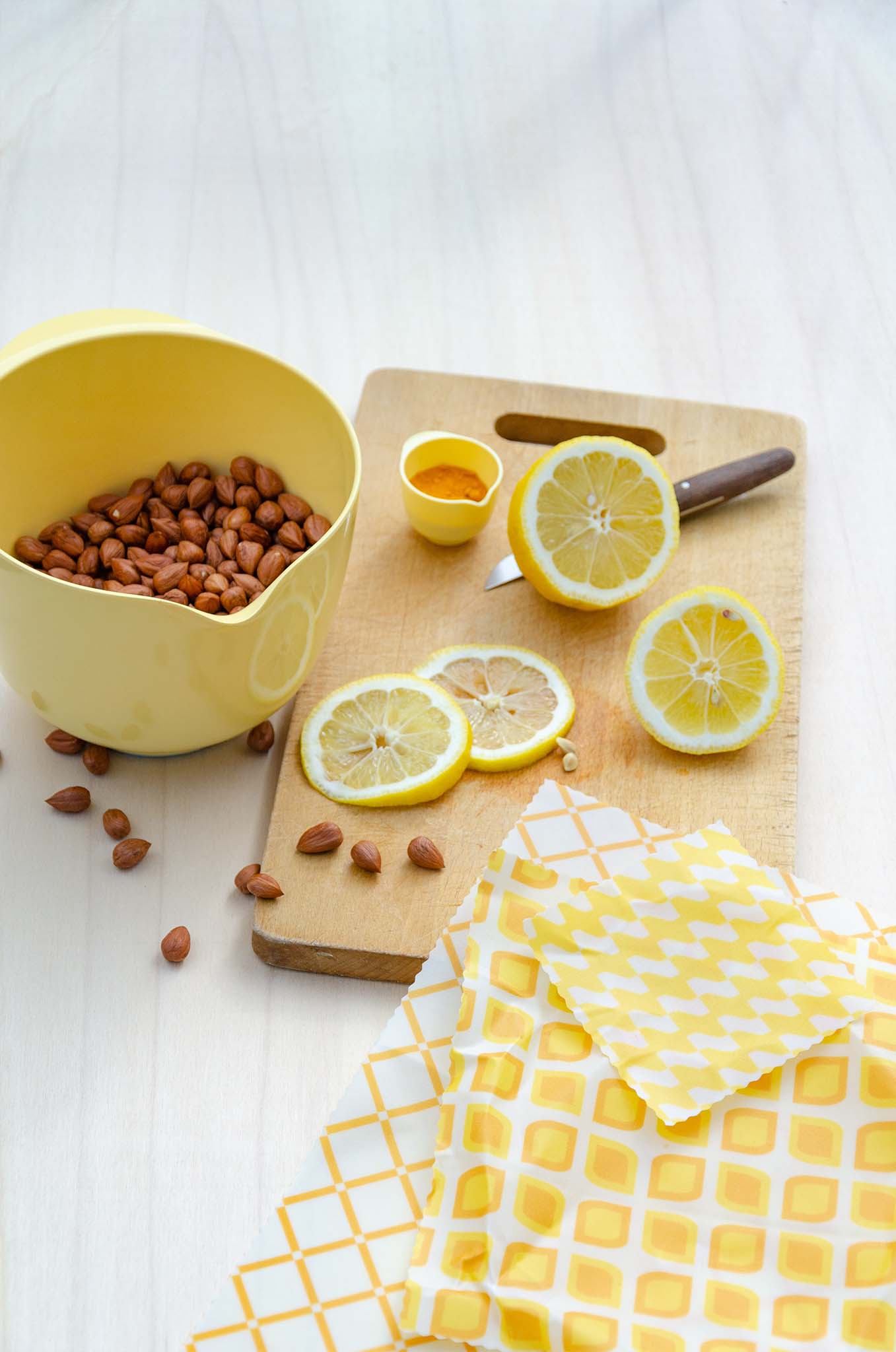 Bienenwachstücher Starterset in gelb in den Größen S, M und L - Kollektion